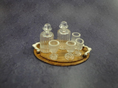 Tray with Crystal Decanter and Glasses by Targioni