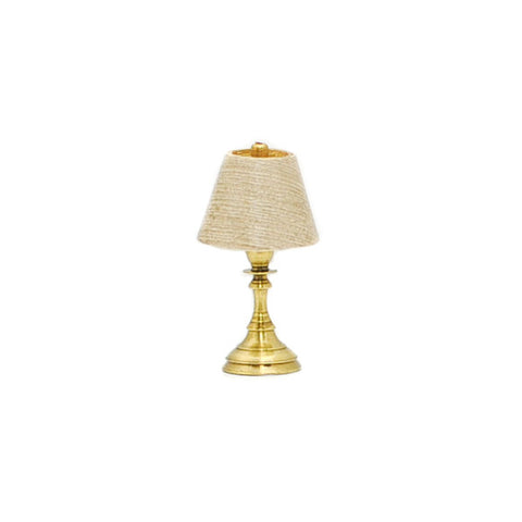 Candlestick Lamp with Beige Shade