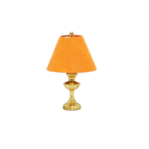 Table Lamp, Brass Base, Gold Shade