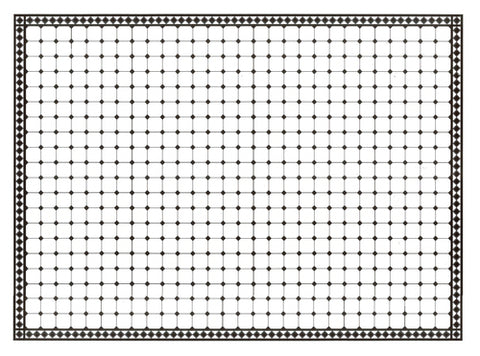 Mosaic Tile, Black and White Rhombus, Large