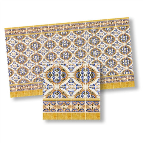 Mediteranean Wall Tiles Blues and Gold