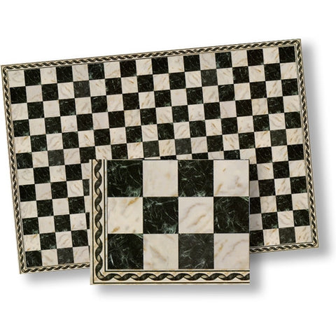 Faux Marble Tile, White and Black Squares