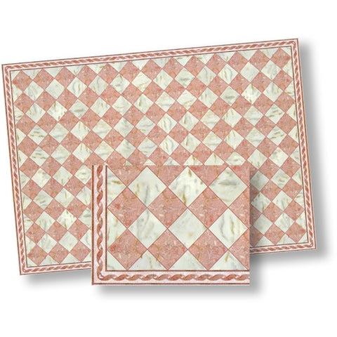 Marble Tile, Pink and White