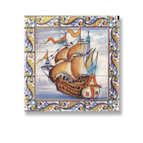 Picture Mosaic Tile, Spanish Galleon