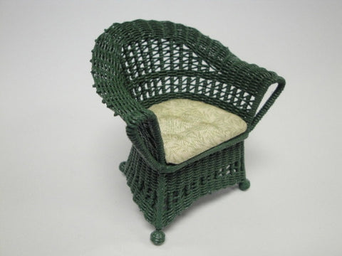 Wicker Chair, Green and Green