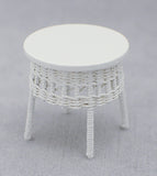 Wicker Set, Five Piece White with Lime Green