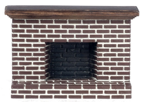 Brick Fireplace with Raised Hearth