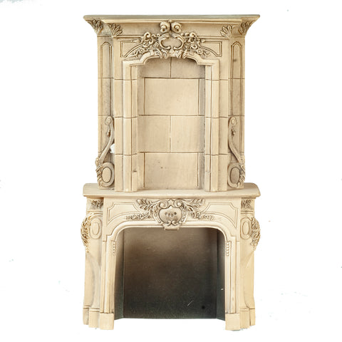 Fireplace with Overmantle, Grey