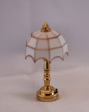 Tiffany Table Lamp, White Shade, Battery Powered