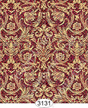 Festive Damask Gold and Red Wallpaper