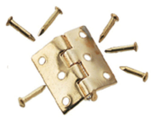 Butt Hinges with Nails, Set of Four, Brass