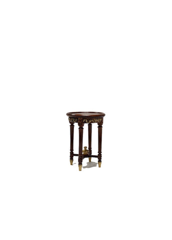 Pascale Aubusson End Table, Walnut with Gold