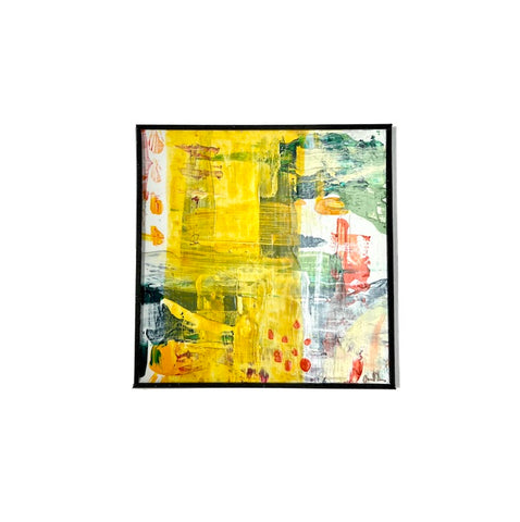 Medium Abstract Painting, Yellow & Multi-Color