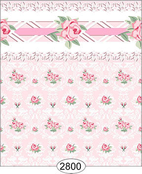 Daniella Floral Damask Wallpaper, Pink with Border