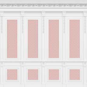 French Wall Panel Boiserie, Pink