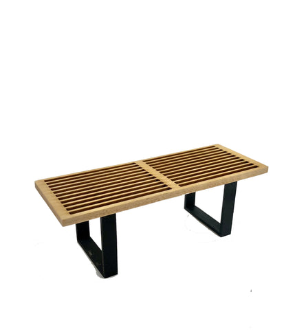 Oak & Black Contemporary Bench, Style 1